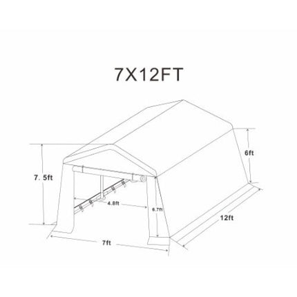 7x12ft Outdoor Portable Gazebo Storage Shelter Shed
