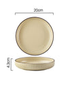 Beige / Plato hondo de 8 pulgadas