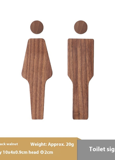 Solid Wood Restroom Sign