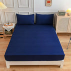 Navy blue / Fitted sheet 120x200x27cm