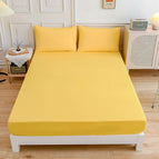 Lemon yellow / Fitted sheet 120x200x27cm