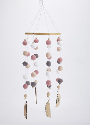 Campana redonda de bola de pelo para decoración de habitación infantil