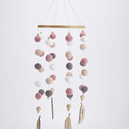 Campana redonda de bola de pelo para decoración de habitación infantil