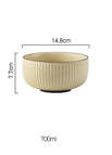 Beige / tazón de fideos de 6 pulgadas