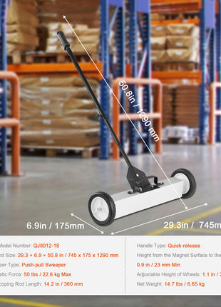 50-Lb Rolling Magnetic Sweeper