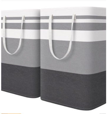 Foldable Striped Laundry Basket