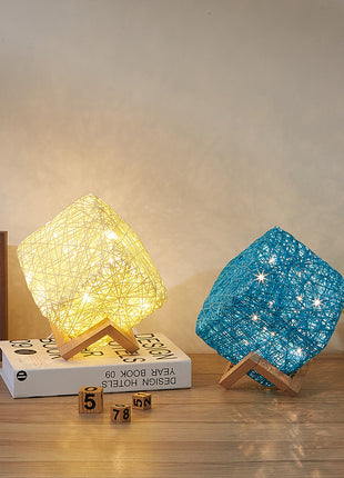 Handwoven Rattan Table Lamp