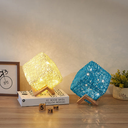 Handwoven Rattan Table Lamp
