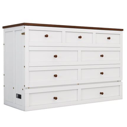 Solid Pine Murphy Bed Chest With Charging Station