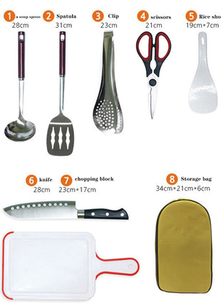 8-Piece Camping Cooking Utensil Set
