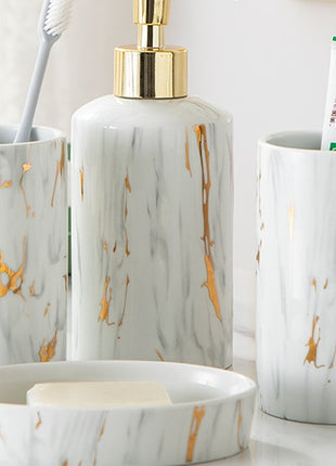 Kit de lavado de baño de mármol de cerámica