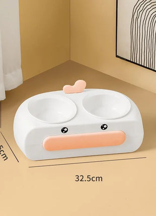 Duck-Shaped Double Pet Bowl