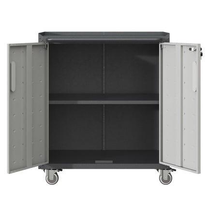 Heavy-Duty Metal Garage Storage Cabinet With Wheels