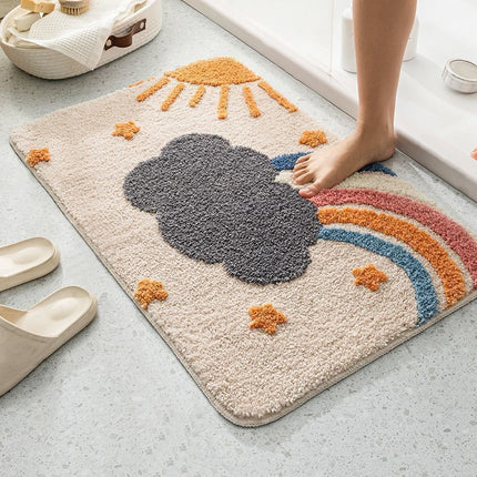 Alfombrillas de baño con dibujos animados para el hogar, absorbentes y antideslizantes.