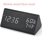 Brown wood blue word