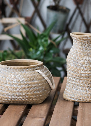 Woven Ceramic Flower Pot
