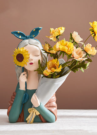 Abstract Girl Resin Sculpture
