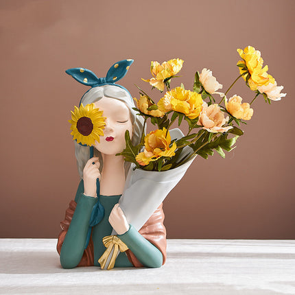 Abstract Girl Resin Sculpture
