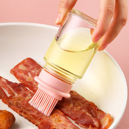 Portable Oil Bottle with Brush Silicone Barbecue