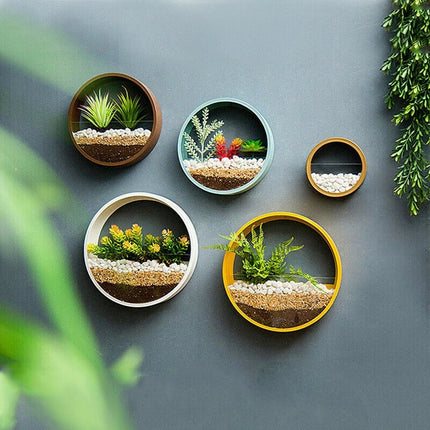Round Iron Wall Vase - Plant Planters Art Glass Vases