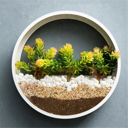 Round Iron Wall Vase - Plant Planters Art Glass Vases
