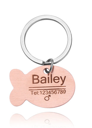 Llavero con etiqueta de identificación personalizada para perro y gato, grabado para mascota