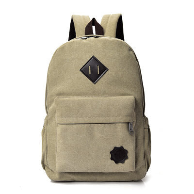 Mochila de lona de tendencia retro estilo universitario, mochila escolar para estudiantes universitarios.