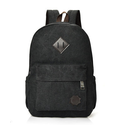 Mochila de lona de tendencia retro estilo universitario, mochila escolar para estudiantes universitarios.