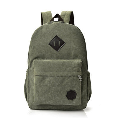 Mochila de lona de tendencia retro estilo universitario, mochila escolar para estudiantes universitarios.