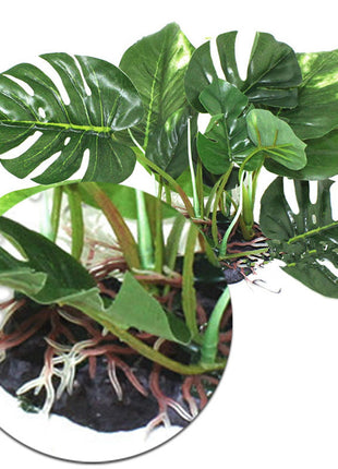 Simulación de caja de reptiles Planta de simulación de plantas acuáticas