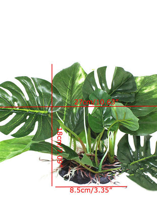 Simulación de caja de reptiles Planta de simulación de plantas acuáticas
