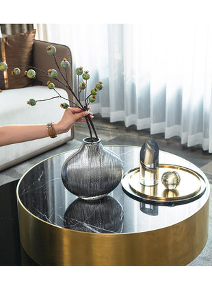 Silver Ribbed Glass Vase