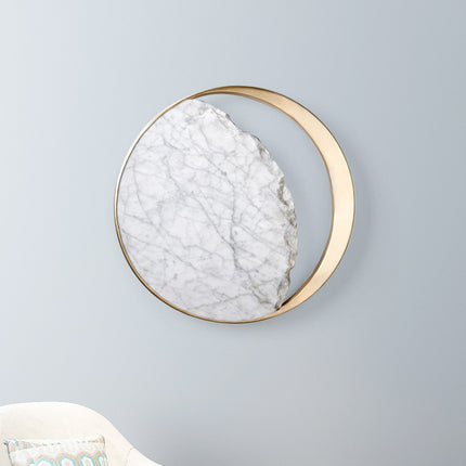 Lámpara de pared LED de mármol para mesita de noche, diseño artístico creativo, aplique de pared Eclipse, iluminación