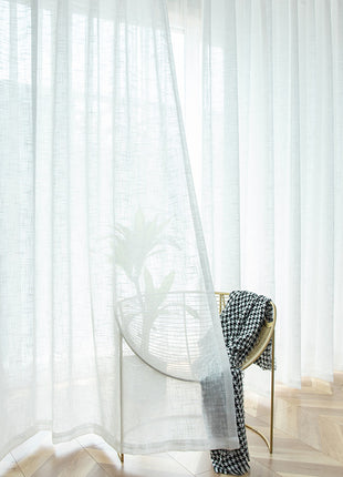 White Linen Blackout Curtains