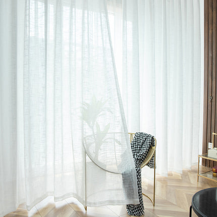White Linen Blackout Curtains