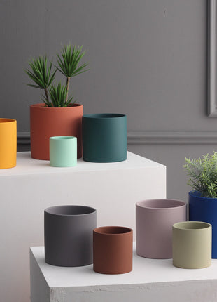 Nordic Industrial Style Colorful Ceramic Flowerpot