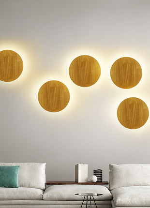 Round Wood Wall Sconce