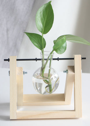 Wooden Hydroponic Vase