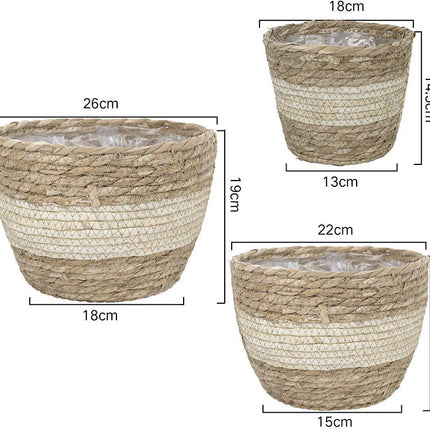 Straw Flowerpot Flower Frame Planting Basket