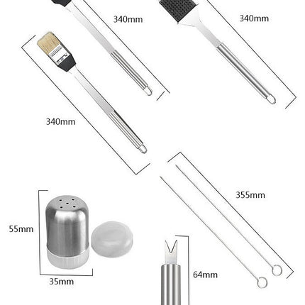 10-Piece BBQ Tool Set