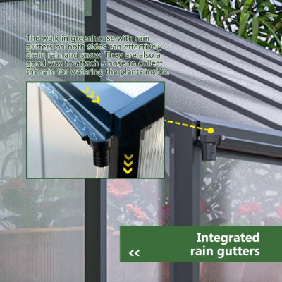 8 X 12'Outdoor Greenhouse, Heavy Duty Polycarbonate Greenhouse