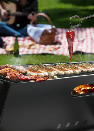 Parrilla de barbacoa portátil, parrilla de carbón plegable, para acampar, jardín, viajes al aire libre