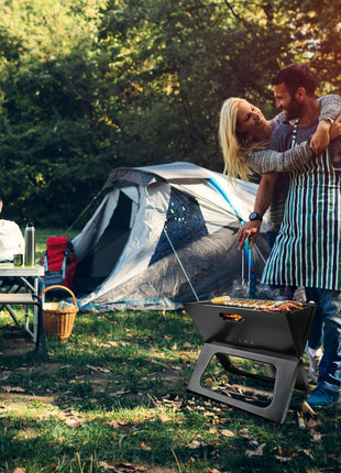 Parrilla de barbacoa portátil, parrilla de carbón plegable, para acampar, jardín, viajes al aire libre