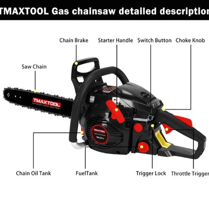 TMAXTOOL 62cc Powerful 20 Inch Gas Chainsaw