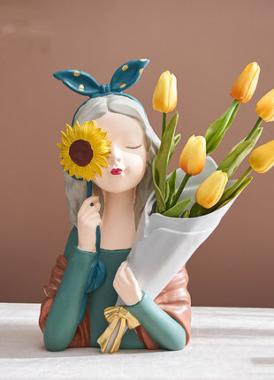 Abstract Girl Resin Sculpture