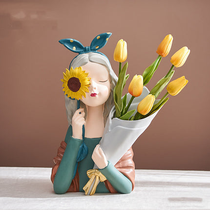 Abstract Girl Resin Sculpture