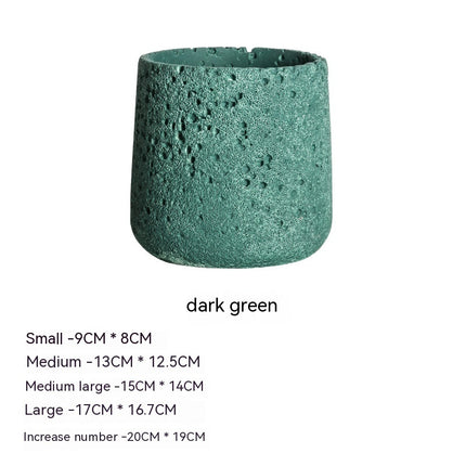 Nordic Cement Flowerpot Creative Volcanic Rock Breathable Greenery Potted Pot