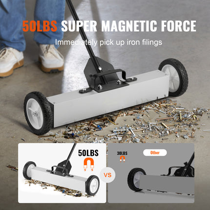 VEVOR 50Lbs Rolling Magnetic Sweeper