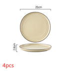 Beige 4pcs / 10in shallow dish