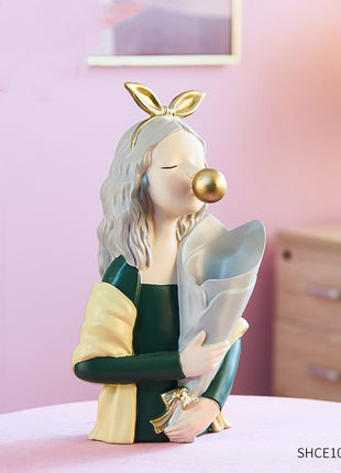 Abstract Girl Resin Sculpture